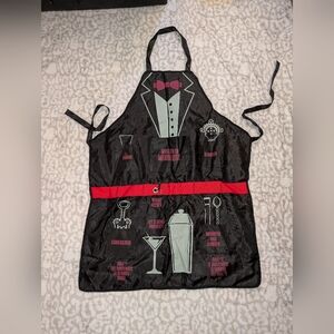 Tuxedo Style Apron with Red Accents